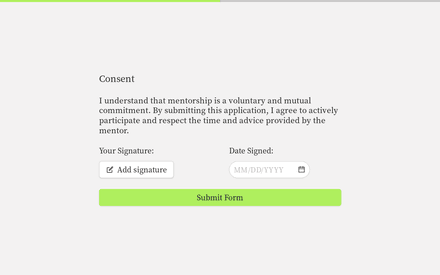 Consent form page preview