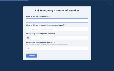 Emergency contact 3 form page preview