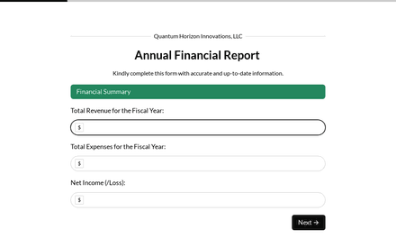 Summary form page preview