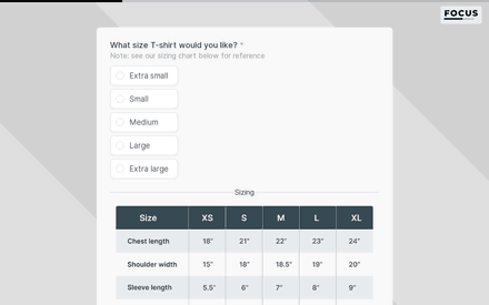 Size form page preview