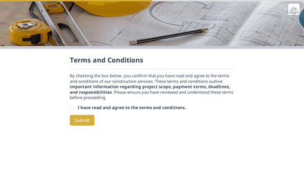 terms form page preview