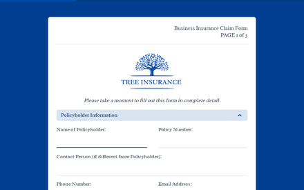 Info form page preview