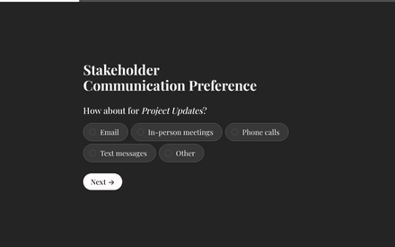 Projects form page preview