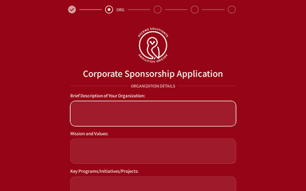 Organization form page preview