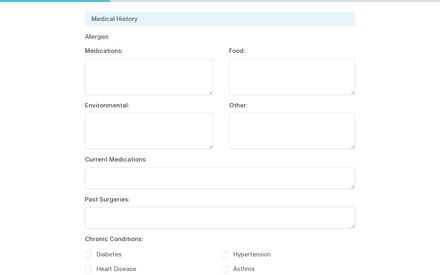 History form page preview