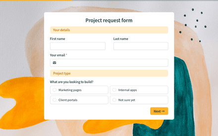 Intro form page preview