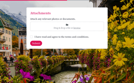 Attachments form page preview