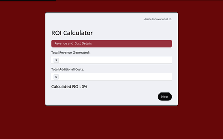 Revenue form page preview