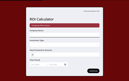 Company form page preview