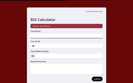 Contact form page preview