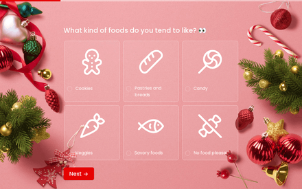 Foods form page preview