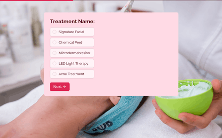 Facial Treatment Information form page preview