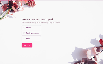 Contact method form page preview