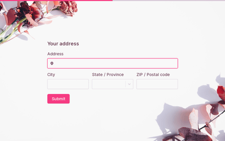 Address form page preview