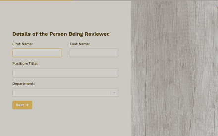 Details of person being reviewed form page preview