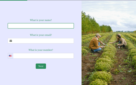 Customer form page preview
