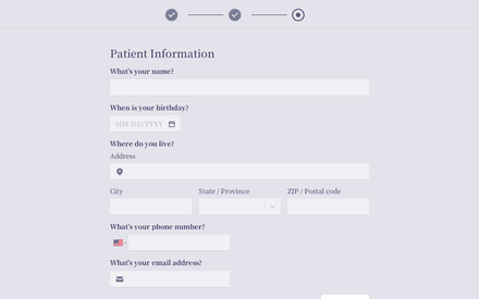 Patient form page preview