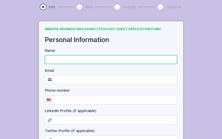 Info form page preview