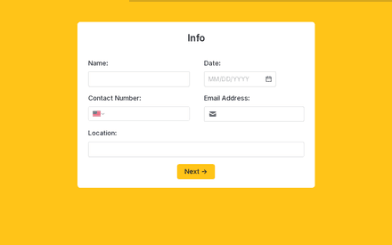 Info form page preview