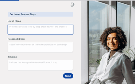Steps form page preview