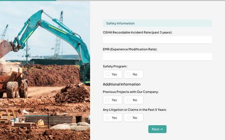 Safety form page preview