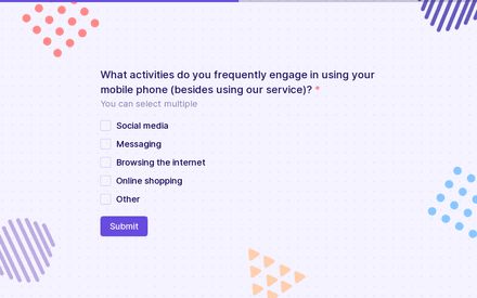 Activities form page preview