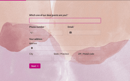 Personal Information form page preview