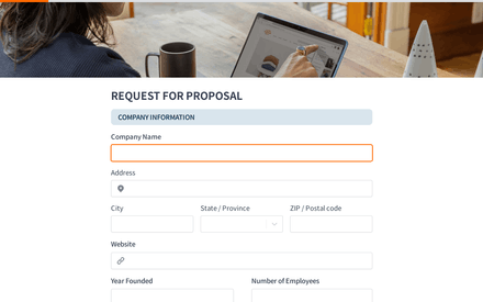 Contact form page preview