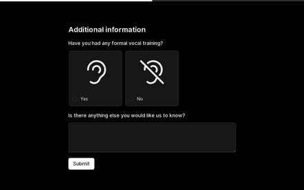 Additional Information form page preview