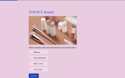 Today's Beauty form page preview